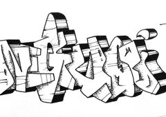 Graffiti Sketch in Самара - Photo by Dzugerman - tegua, blackandwhite, dotwork (2018)