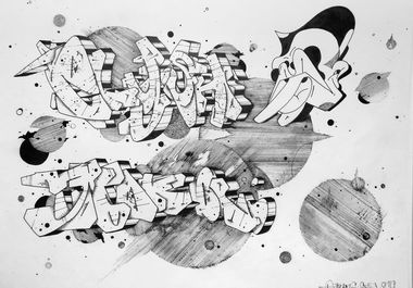 Graffiti Sketch in Самара - Photo by Dzugerman - elysh, leshy, zuka (2019)