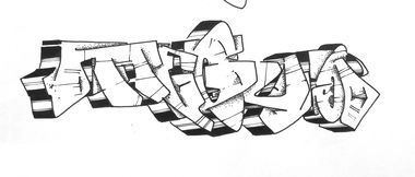 Graffiti Sketch - Photo by Dzugerman - tegua, blackandwhite, dotwork (2018)