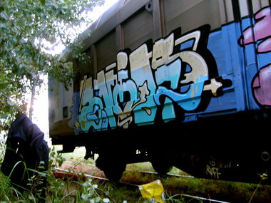 Graffiti Train - Photo by EIGHTBITBANDITS - Enio, RUFF, Freight