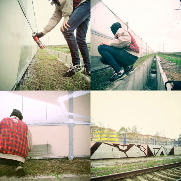 Graffiti Wall in Saint Petersburg - Photo by ELBUR - Ruble, Robi, Bls (2013)