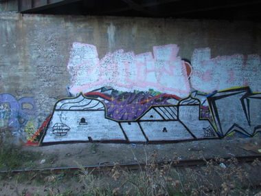 Graffiti Wall in Vyborg - Photo by ELBUR - Ruble, Rase (2013)