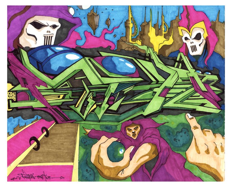 Graffiti Sketch in Périgueux - Photo by ELTCHIFF - spatial, cosmic (2014)