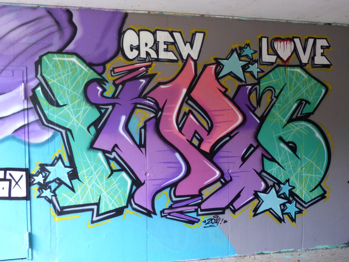 Graffiti Wall in Homburg - Photo by ERAS43 - 1two6, 12CREW, HFC (2014)