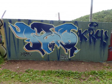 Graffiti Wall in Homburg - Photo by ERAS43 - 126, KRU, ERAS (2014)