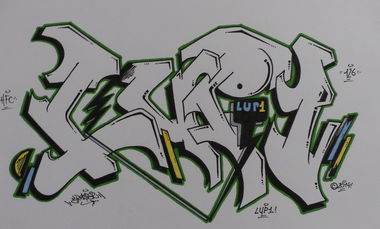 Graffiti Sketch in Homburg - Photo by ERAS43 - LUP1, LUPONE, ERAS43 (2014)