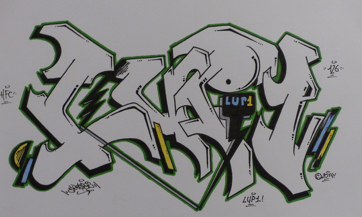 Graffiti Sketch in Homburg - Photo by ERAS43 - LUP1, LUPONE, ERAS43 (2014)