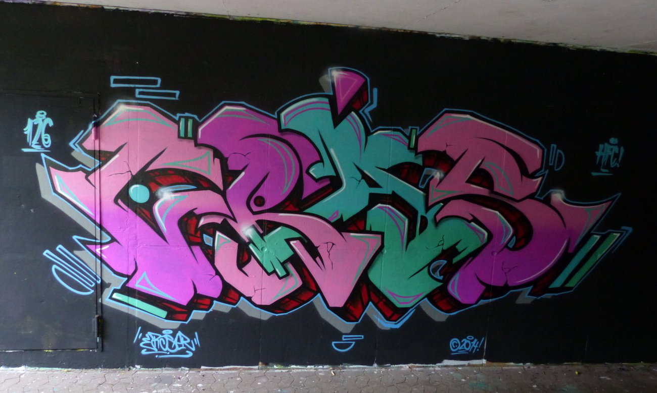 Graffiti Wall in Homburg - Photo by ERAS43 - ERASER, 43, HFC (2014)