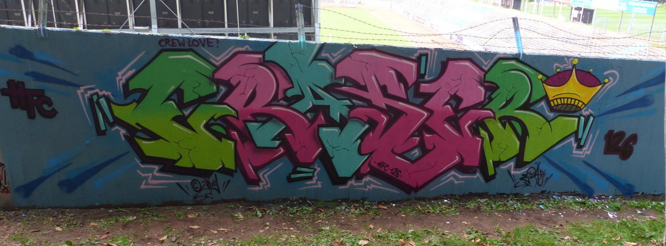 Graffiti Wall in Homburg - Photo by ERAS43 - ERASER, 43, HFC (2014)