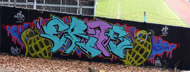 Graffiti Wall in Homburg - Photo by ERAS43 - ERASER, 43, HFC (2015)