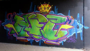Graffiti Wall in Homburg - Photo by ERAS43 - ERASER, 43, HFC (2015)