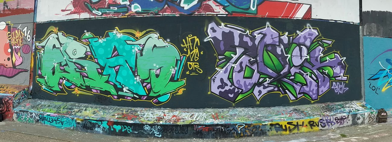 Graffiti Wall in Saarbrücken  - Photo by ERAS43 - Eras43, Toxik, HFC (2016)