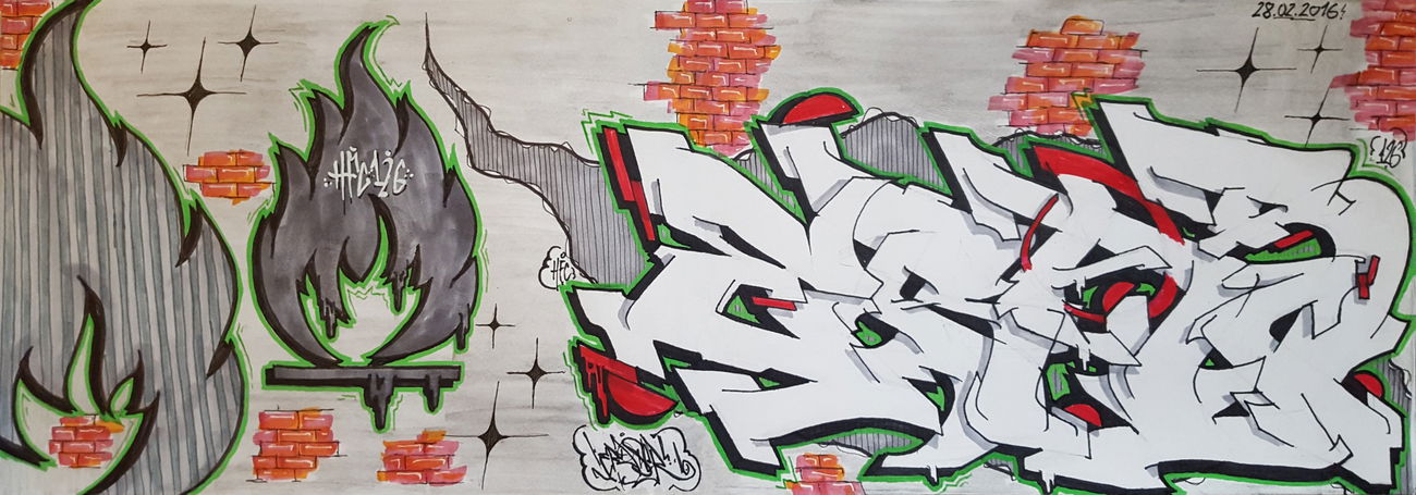 Graffiti Sketch - Photo by ERAS43 - ERASER, 43, HFC (2016)