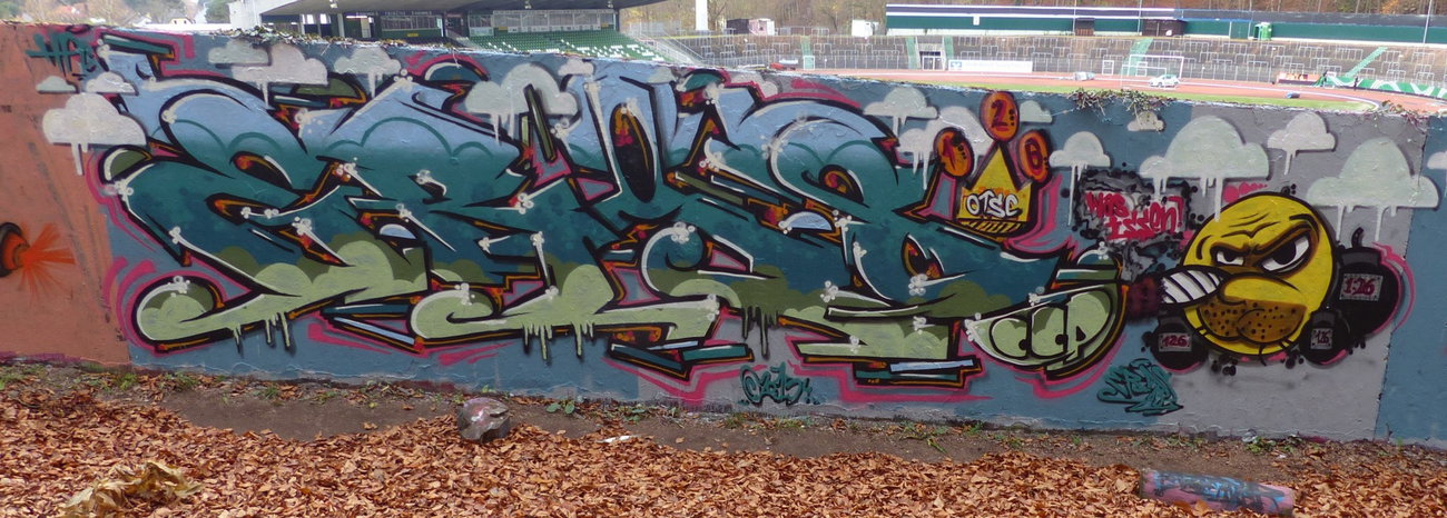 Graffiti Wall - Photo by ERAS43 - Smiley, WAS, ISSEN (2015)