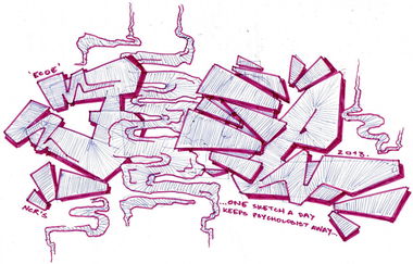 Graffiti Sketch - Photo by EcoetwO - sketch, marker, bordeaux (2013)