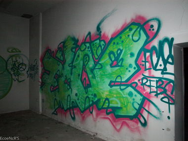 Graffiti Wall - Photo by EcoetwO - green, simple, red (2013)