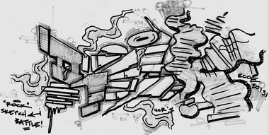 Graffiti Sketch - Photo by EcoetwO - rock, battle, streetpins (2013)