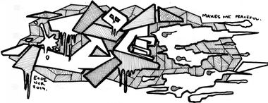 Graffiti Sketch - Photo by EcoetwO - black, white, graffiti (2014)