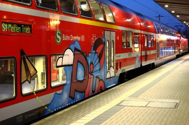 Graffiti Train in Dresden - Photo by Egalist - Kerl, Roks, Pius (2014)