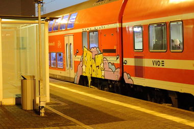 Graffiti Train in Dresden - Photo by Egalist - FDJ, NOMI, train (2014)