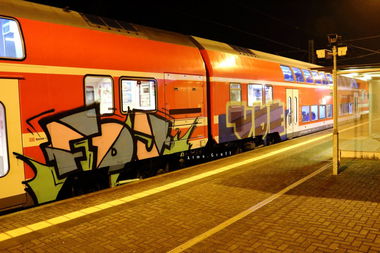 Graffiti Train in Dresden - Photo by Egalist - FDJ, VDE, NOMI (2014)