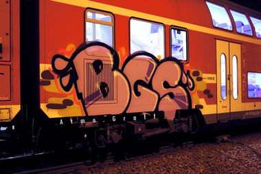 Graffiti Train in Dresden - Photo by Egalist - BGS, Sbahn, Dresden (2015)