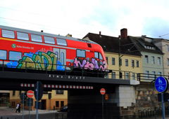 Graffiti Train in Dresden - Photo by Egalist - nomi, panda, Sbahn (2015)