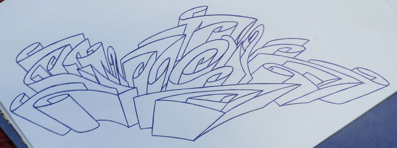 Graffiti Sketch in Hamburg - Photo by EkanP4F - P4F (2015)