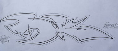 Graffiti Sketch in Hamburg - Photo by EkanP4F - Ekan, P4F (2015)