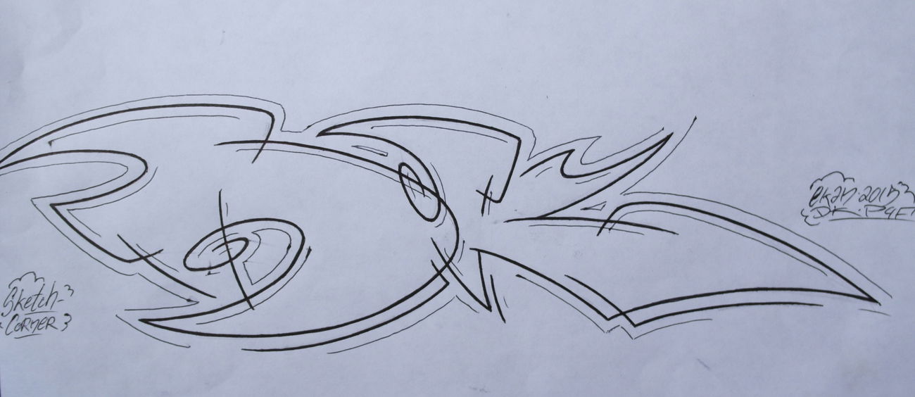 Graffiti Sketch in Hamburg - Photo by EkanP4F - Ekan, P4F (2015)