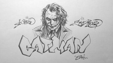 Graffiti Sketch - Photo by EliK - Batman, Joker (2016)