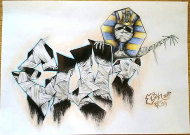 Graffiti Sketch in Brno - Photo by EliK - KingTut, Elik (2017)