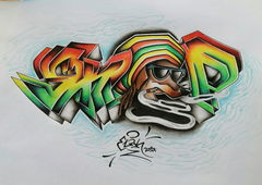 Graffiti Wall in BRNO - Photo by EliK - Snoop, Dogg, dog (2017)