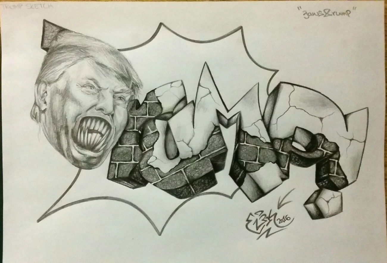 Graffiti Wall in Brno - Photo by EliK - Jaws, T, Rump (2016)