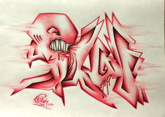 Graffiti Wall in BRNO - Photo by EliK - B, L, U (2017)