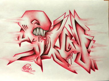 Graffiti Wall in BRNO - Photo by EliK - B, L, U (2017)