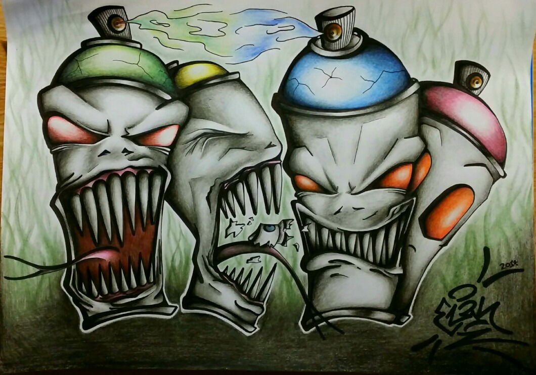 Graffiti Sketch in Brno - Photo by EliK - Characters, Sketch, Elik (2017)