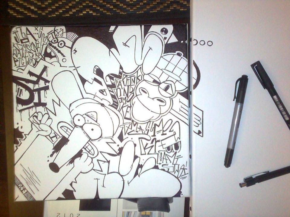 Graffiti Sketch - Photo by Elmooner - Drink, And, Smoke.