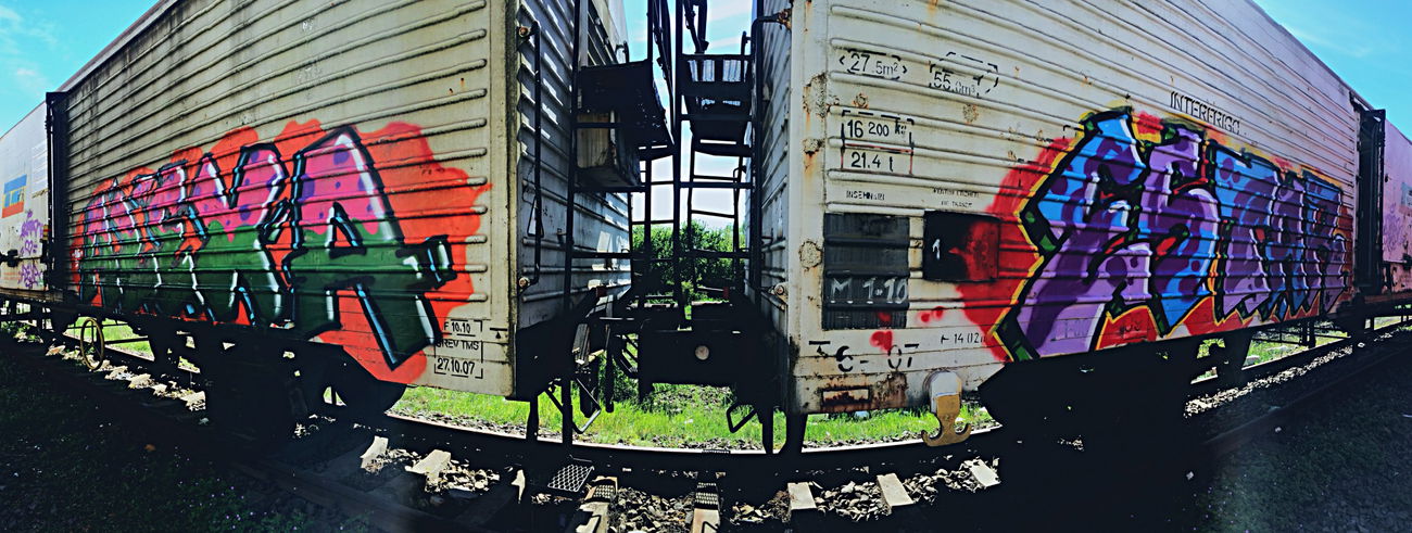 Graffiti Train in Bucharest - Photo by Estar737 - graffiti, freight, panel (2016)