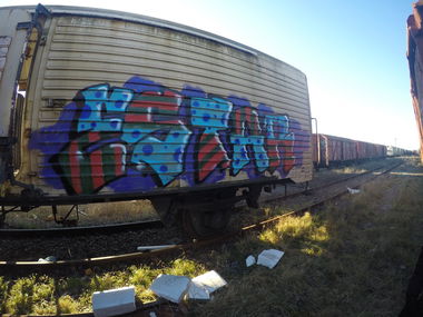 Graffiti Train in Bucharest - Photo by Estar737 - bucharest, freights, paint (2015)