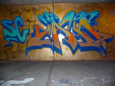 Graffiti Wall - Photo by Evian - Ian, SC, Ratswegkreisel (2014)