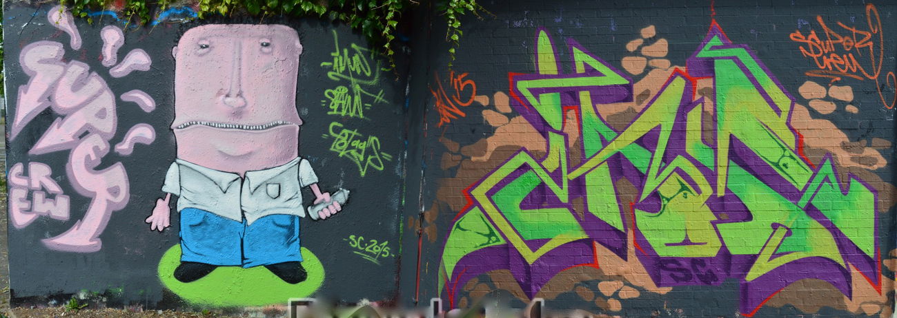 Graffiti Wall in Bad vilbel - Photo by Evian - Imun, Fotags, Spawn (2015)
