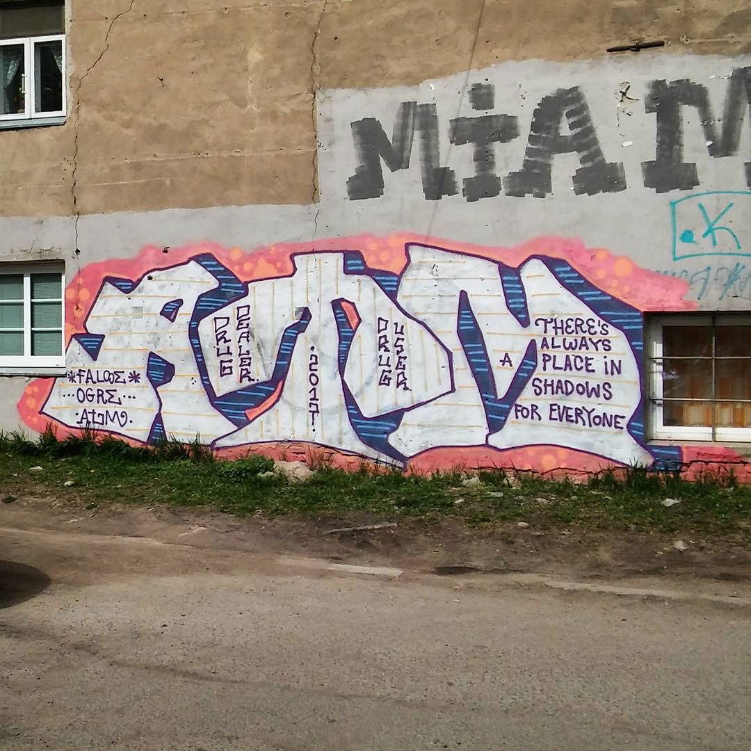 Graffiti Wall in Vingrių G. - Photo by EvlRabid - vilnius, atm (2017)