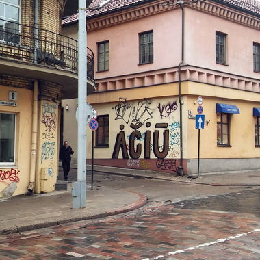 Graffiti Wall in Basanavičiaus 6 - Photo by EvlRabid - vilnius, ačiū