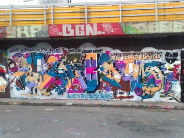 Graffiti Wall in Prague - Photo by Exist333 - Pleber, IIG, BE