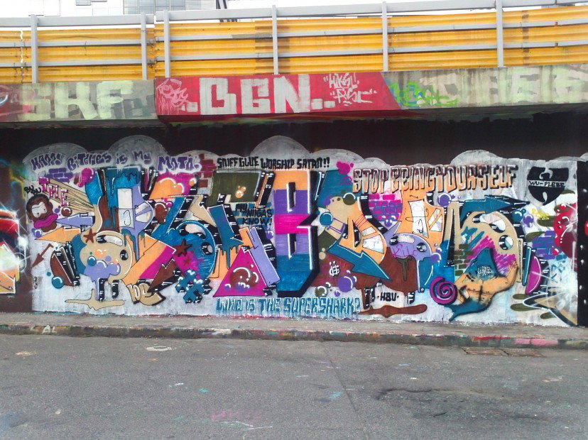 Graffiti Wall in Prague - Photo by Exist333 - Pleber, IIG, BE