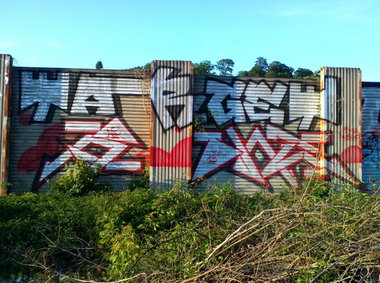 Graffiti Bombing in Prague - Photo by Exist333 - Aone, ABX