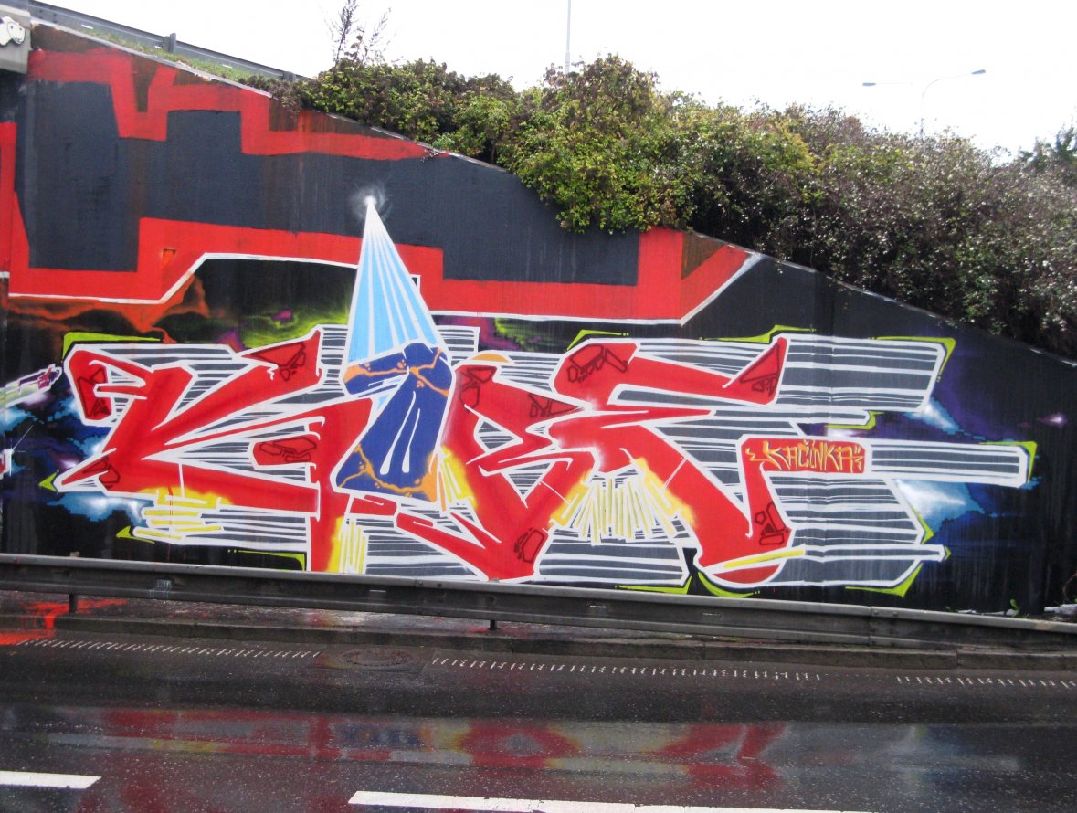Graffiti Wall in Prague - Photo by Exist333 - Kobe, TFK