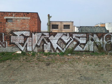 Graffiti Bombing in Prague - Photo by Exist333 - Train, line