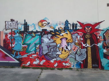 Graffiti Wall in Prague - Photo by Exist333 - Tron